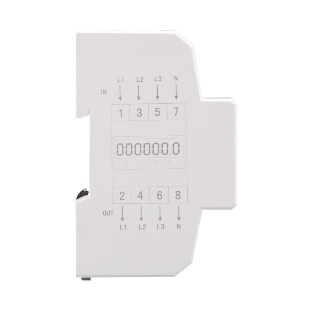 3 Phase 4 Wires KWh Meter 100A AC 3*127/220V Electric Energy Meter Din Rail Electric Meter 50/60HZ LCD Backlight for Home Office