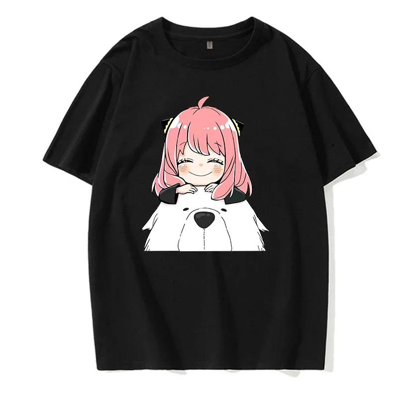 Y2k Shirt Anya Forger Spy X Family Anime T Shirt Kawaii Cartoon Mens_Women Tops Cotton Best Selling Round Neck Comfortable Soft