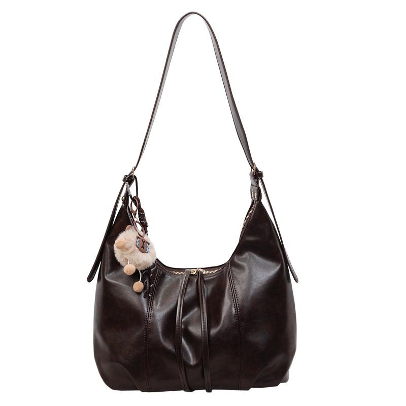 Vintage Tote Bag Women's 2025 Winter New Fashionable Large-capacity Shoulder Bag Trendy Versatile Commuter Messenger Bag