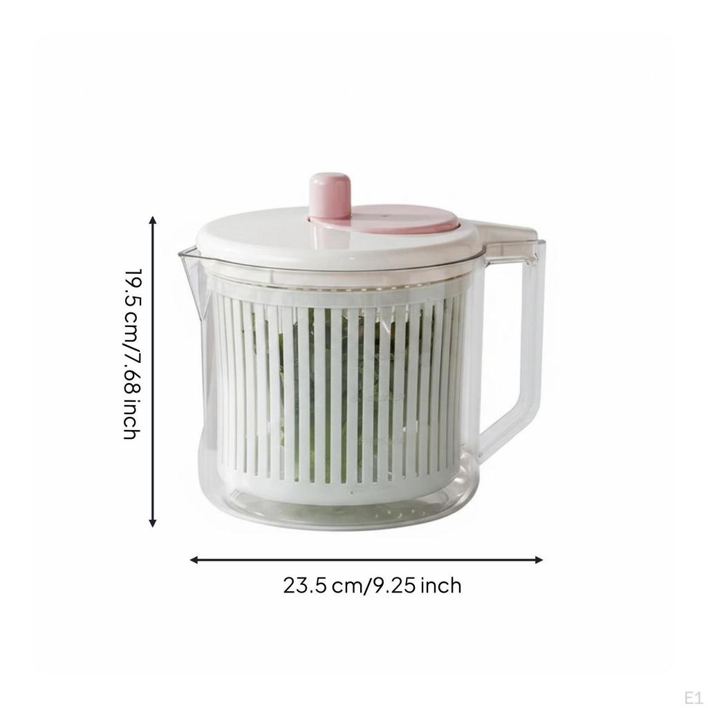Manual Salad Drier Split Design Transparent Slotted Basket Fruit and Vegetable Dryer