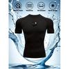 Men's Compression Shirt Quick Dry White Gym T-Shirt Black Grinning Monster Print Workout Sportswear
