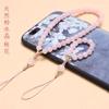 Pink Crystal Phone Chain Pendant Wrist Strap, Original Niche Handmade Beaded Phone Strap, Anti-drop Phone Lanyard for Women