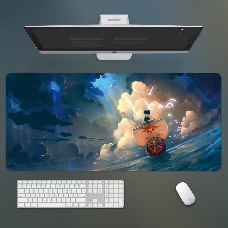 High Definition ONE PIECE Leather Mouse Pad Large Office Computer Desk Pad Non-slip Computer Keyboard Pad Animation Peripheral