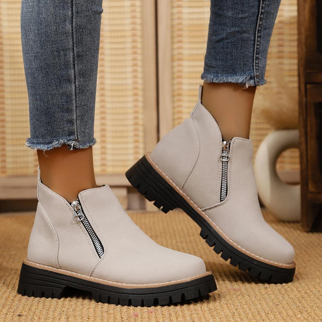 Women Simple And Stylish Boots Plus Size Platform Shoes Women  Thick Sole Ankle Boots Fashion Comfortable For Women