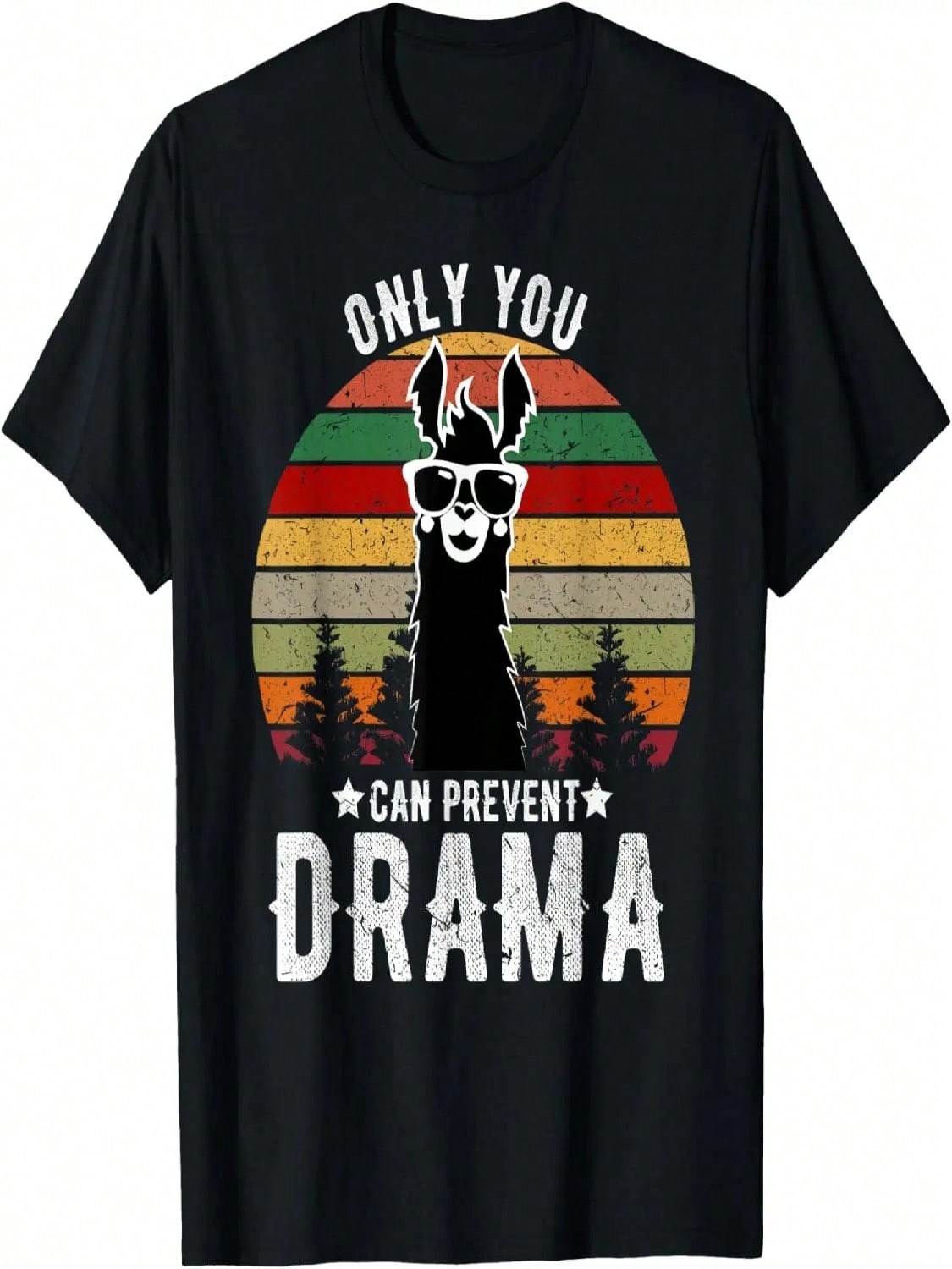 Vintage Only You Can Prevent Drama Llama T-Shirt S разноцветный