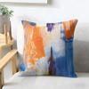 Modern Brushstroke Grunge Paint Pattern Cushion Cover Natural Linen Organic Fabric Printing Breathable Perfect For Home Decor