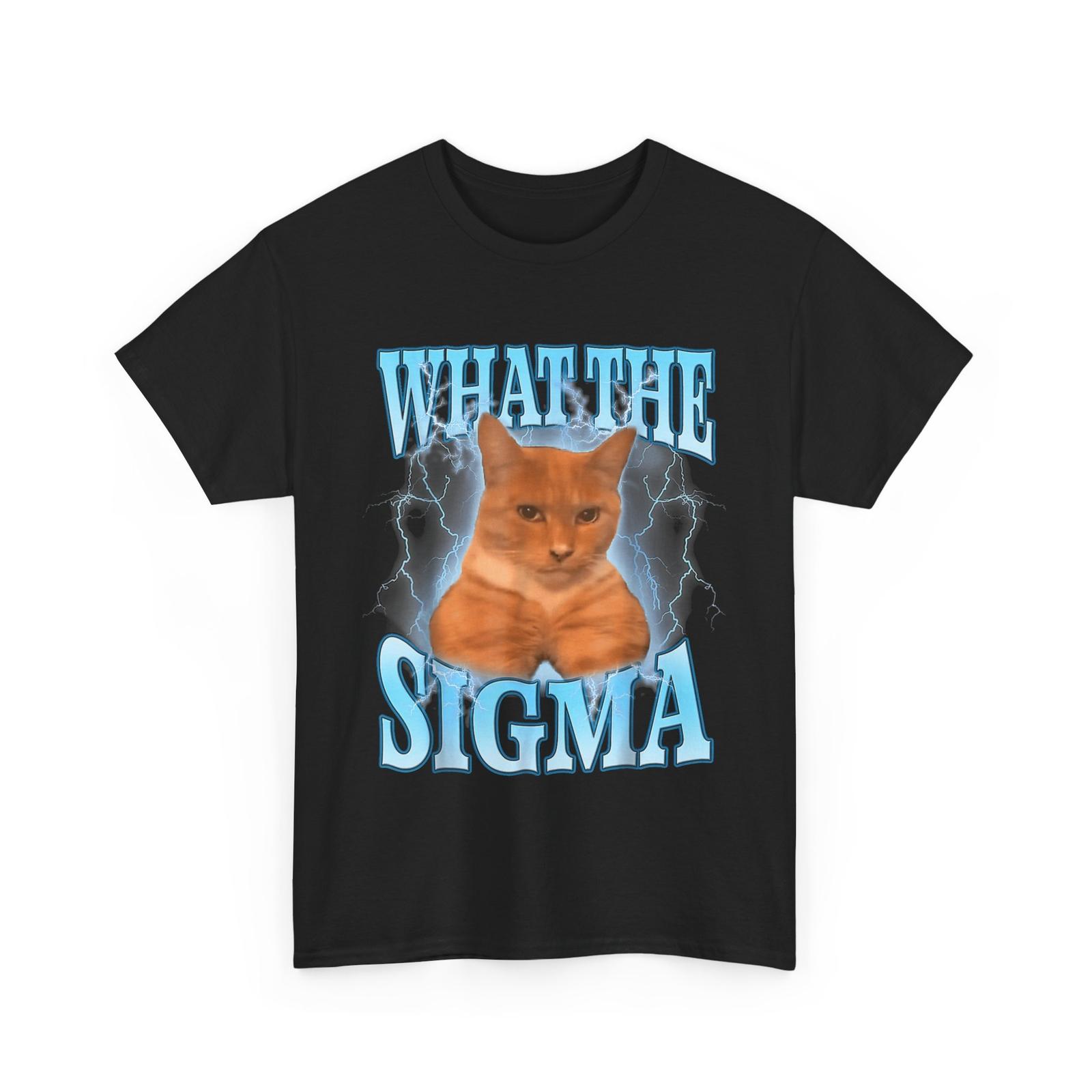 ERM What The Sigma Meme Cat Ironic Brainrot Y2K T-shirt XL