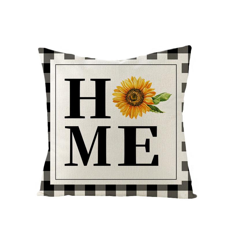 Nordic Summer Lemon Sunflower Polyester Cushion Cover Office Sofa Cushion Cover Home