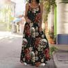 Women's Slip Dress Maxi Long Dress Skeleton Pattern Print Dress Spring & Summer Leisure Vacation