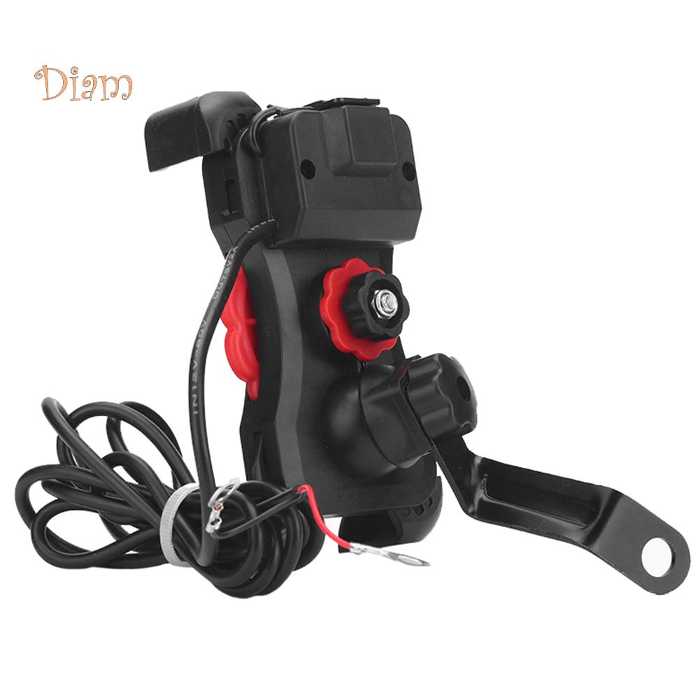 Buy Motorcycle Handlebar Rearview Mirror Mount Dual USB Ports Phone