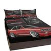 Red Car Pattern 3-Piece Bed Set For Resumption Of Work, With Two Pillowcases, Suitable For Living Room And Bedroom (Fun, Retro)