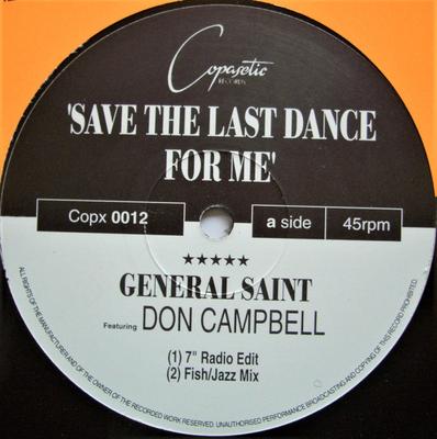 Disque 12 pouces GENERAL SAINT, DON CAMPBELL - Save The Last Dance For Me COPX0012 Copasetic Recor 1994 UK Reggae, Ska & Dub Occasion