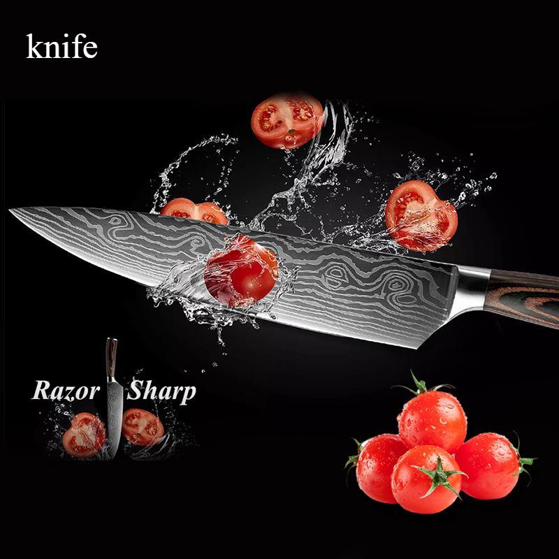 Damask Boning Knife Santoku Steak Knife Chef's Knife Western Kitchen Knife Sharp Stainless Steel Cooking Knife Tool