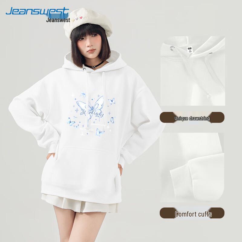 JEANSWEST Damen Locker geschnittenes Kapuzensweatshirt