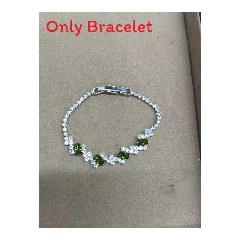 

Light Luxury Zircon Oval Irregular Buckle Bracelet For Women Fashion Jewelry Gift Olive