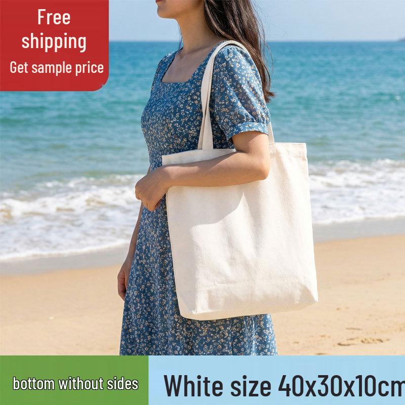 In-Stock Custom DIY Canvas Tote Bag - Plain Shoulder Bag for Shopping & Promotions