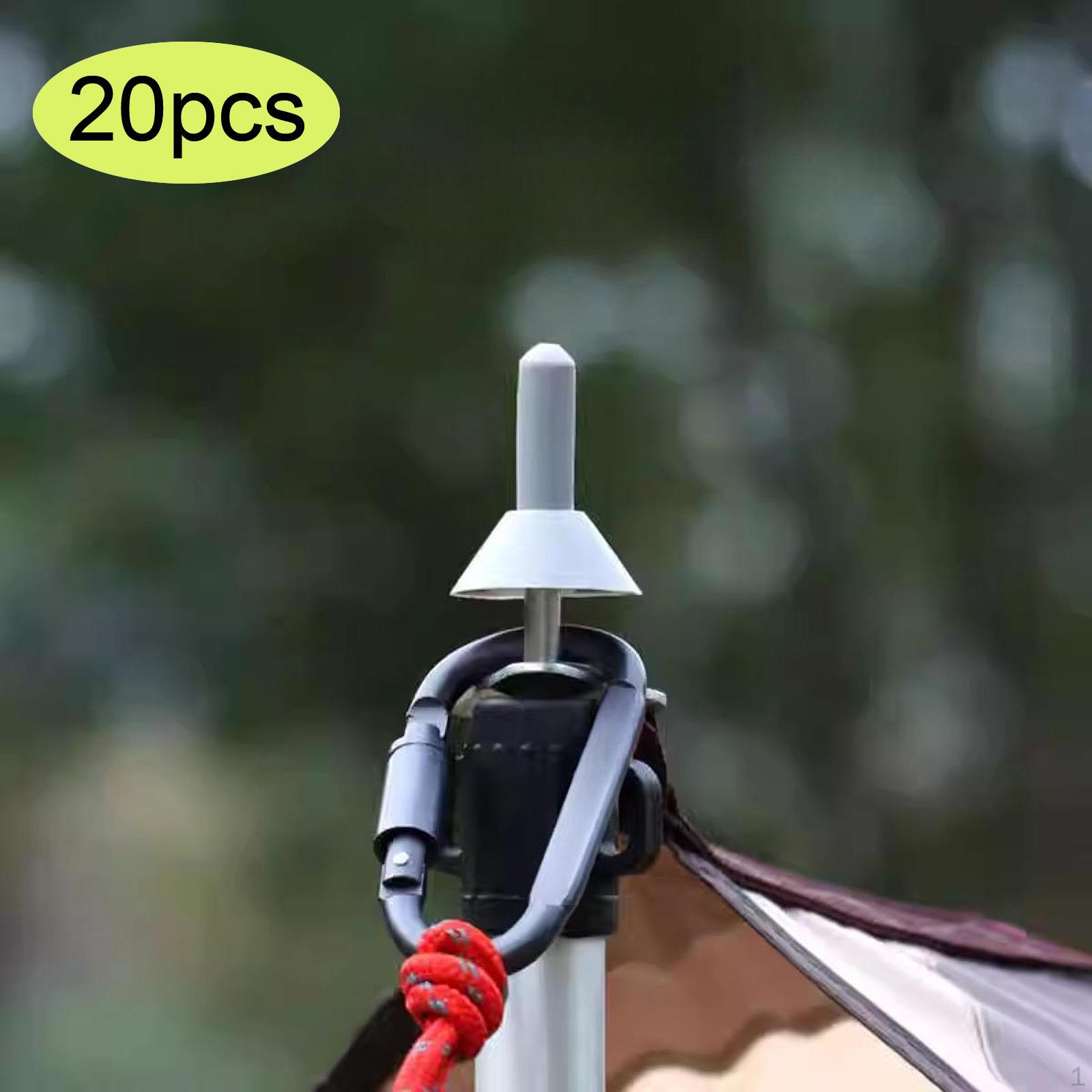 

20Pcs Tent Poles Tips Cap Lightweight Tarp Tip Covers Protector for Outdoor Activities Canopy