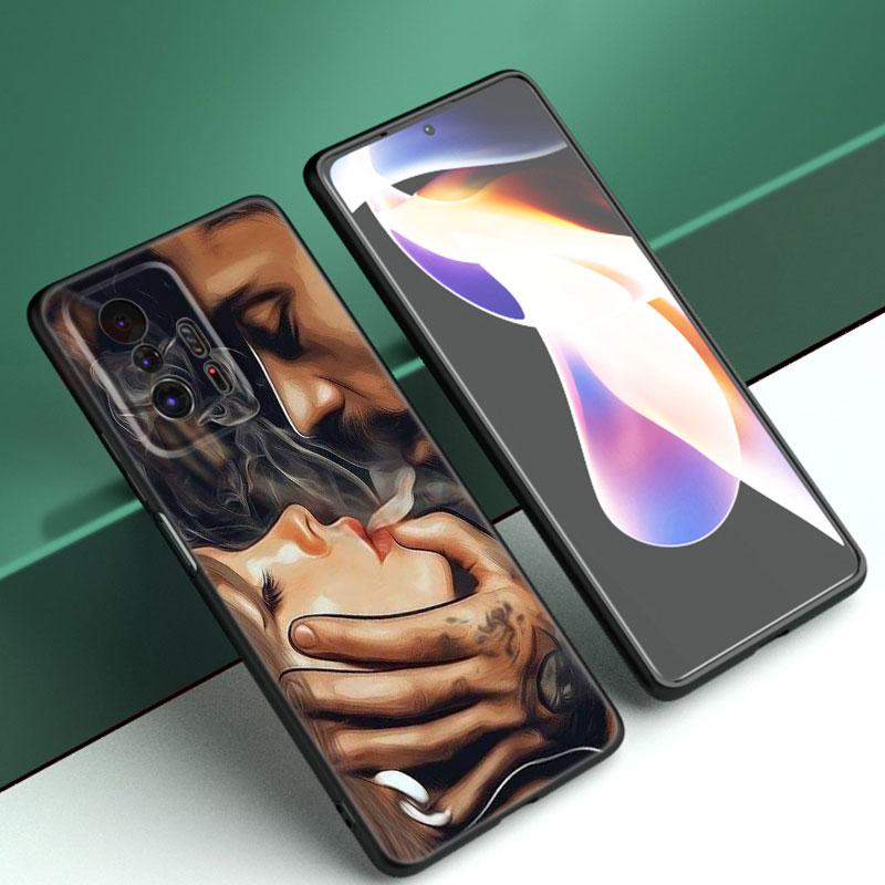 Sexy Sleeve Tattoo Girl Black Silicone Phone Case For Xiaomi Mi 9 SE 8 10T 11 12 13 Lite 9T 11T 12S 12T 13T 14 Pro 5G NE 11i 12X