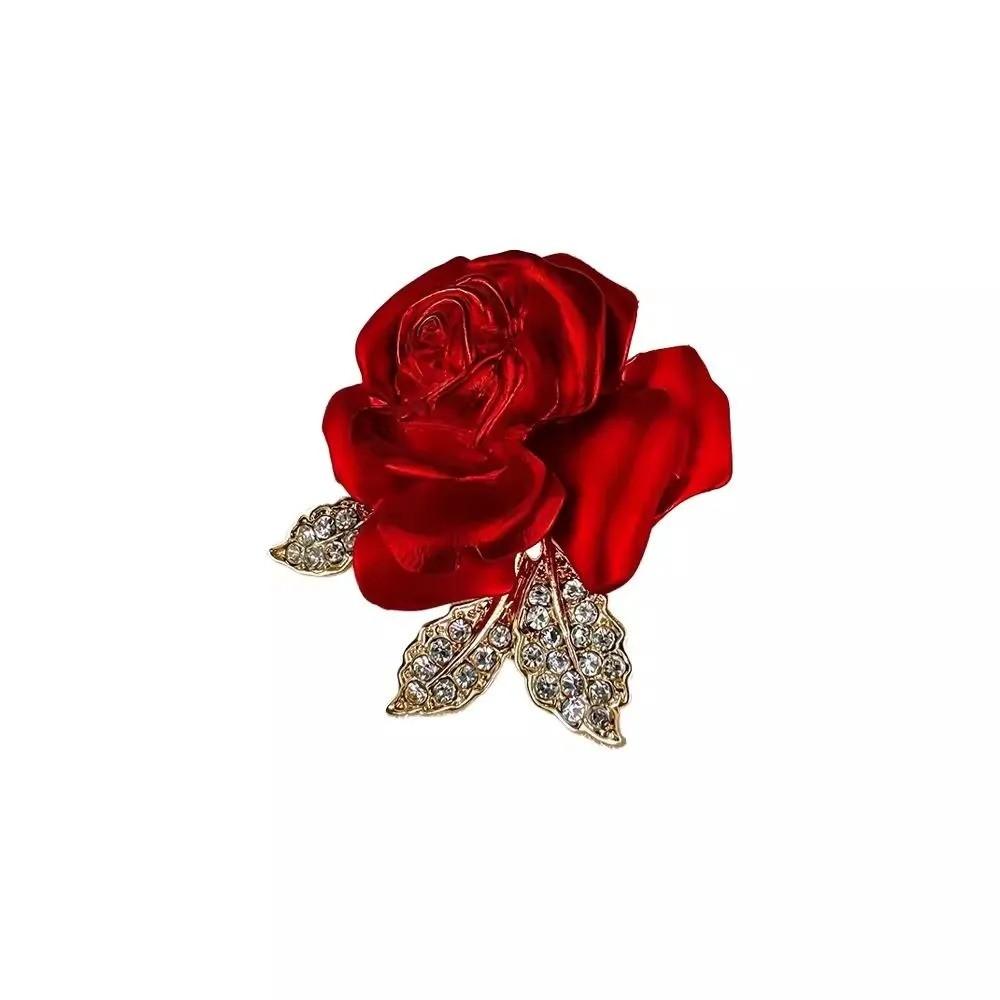 Rhinestone Four-Leaf Brooch