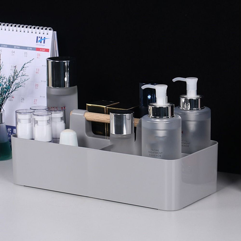 Wood Handle Stationery Finishing Box Multi-compartment Desktop Storage Case Desk Organizer  Makeup