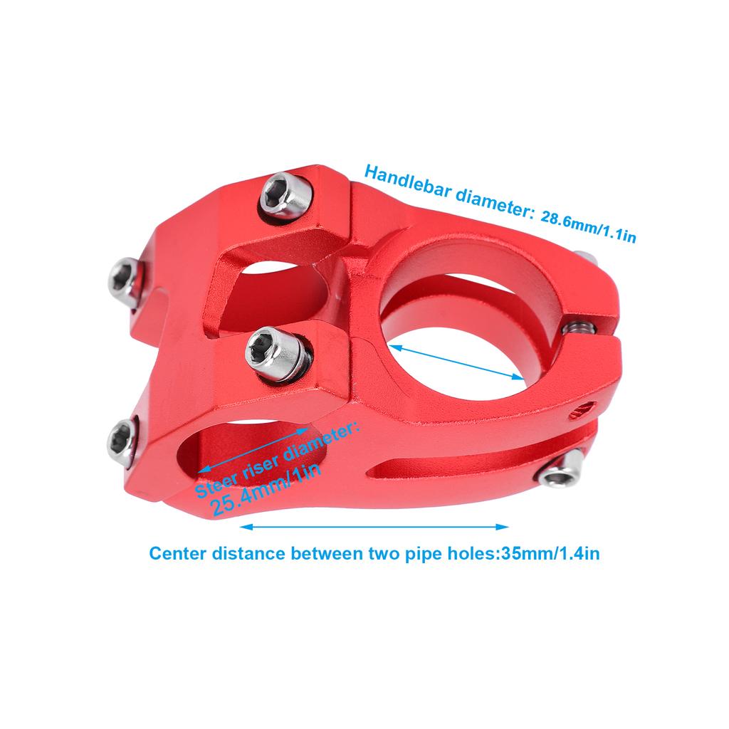 Aluminum Alloy Bike Stem LUNJE 11.1x11MM Bike Handlebar Short Stem Riser Aluminum Alloy Hollow Stem Handlebar Short Stem