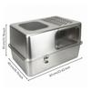 Enclosed Cat Litter Box Scratch-Resistant Stainless Steel Pet Supply