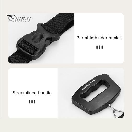 Bilancia Elettronica Portatile con Gancio/Cinghia 110lb/50kg Display LCD a Batteria Portatile da Appendere Borsa da Pesca Valigia da Viaggio Bagaglio Peso Digitale
