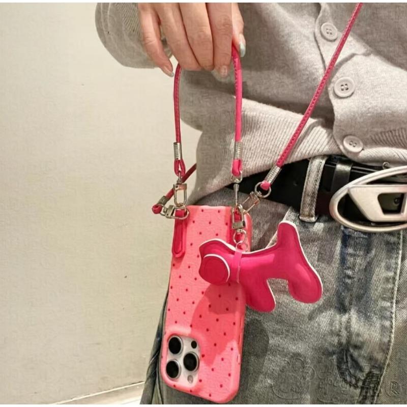 Leather Dog Pendant Crossbody Rope Suitable for Apple 16 Promax Mobile Phone Case IPhone 15 New Model