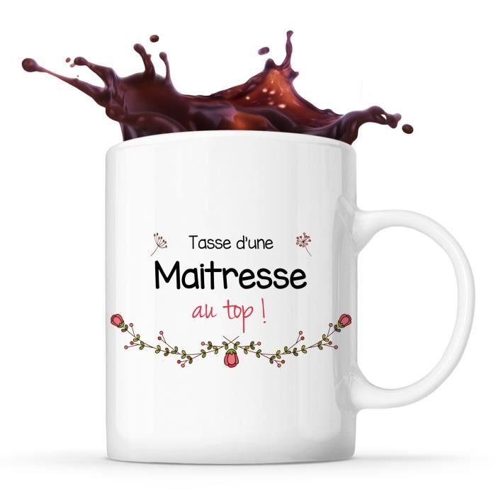 Mug - Maitresse au Top - Céramique - 325 ml - Résistant Lave-vaisselle - Design Imprimé
