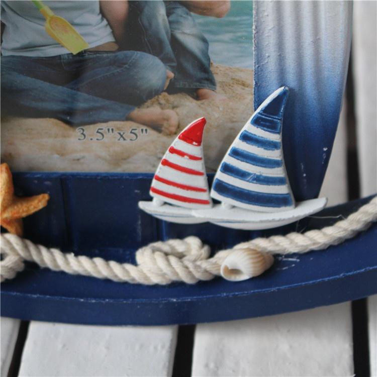 Ocean Boat Swinging Photo Frame Sailing Fashion Photo Frame Decoration Home Decoration Wooden Children 5-inch Photo Frame
