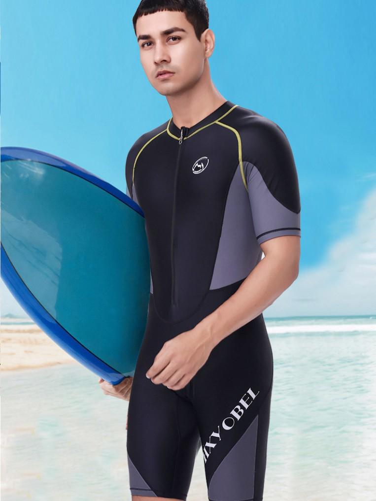 Men's Quick-Dry Summer Swimsuit: Short Sleeve, Sun Protection, Ideal for Swimming, Surfing, and Snorkeling