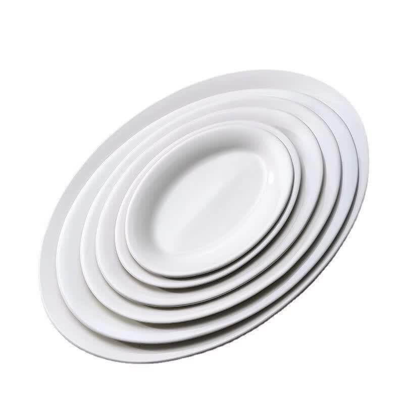 HUAIYI Ceramic Oval Fish Plate