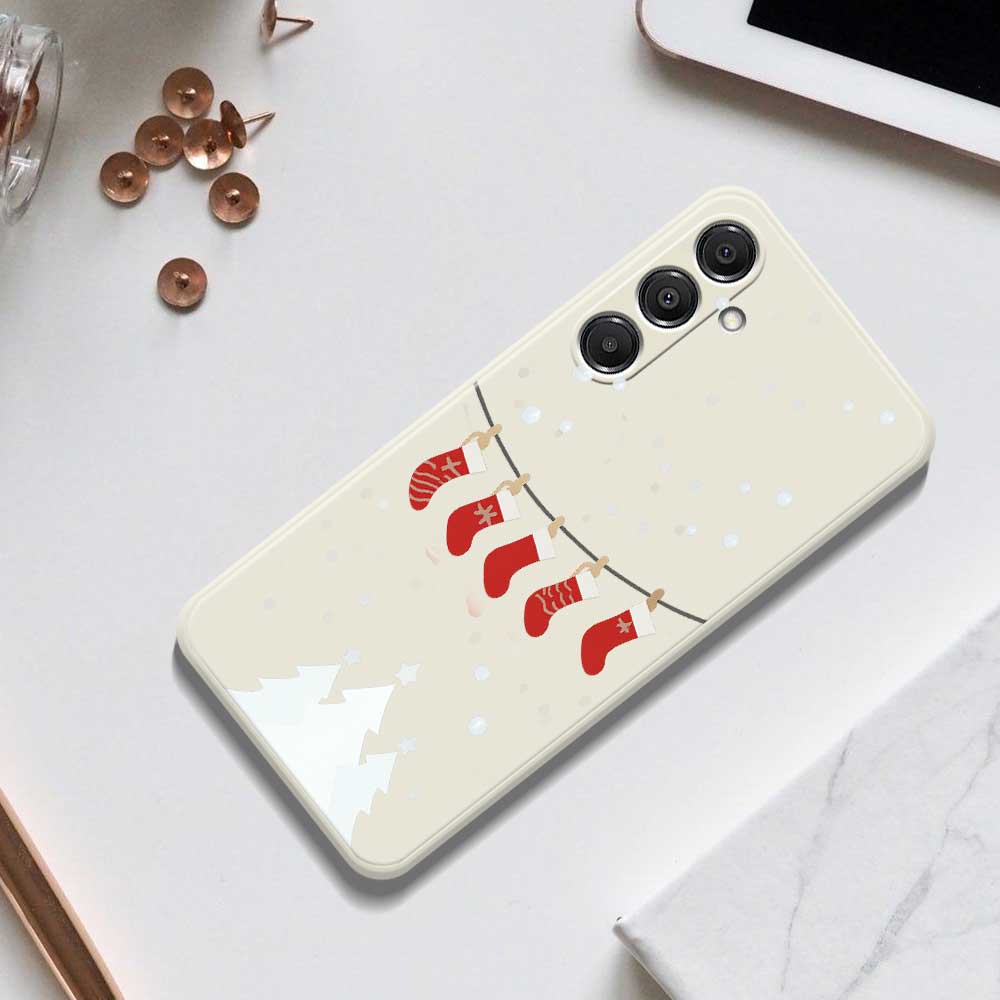 For Samsung Galaxy A16 5G/4G Case Christmas Stockings Pattern Printing Straight Edge TPU Phone Back Cover