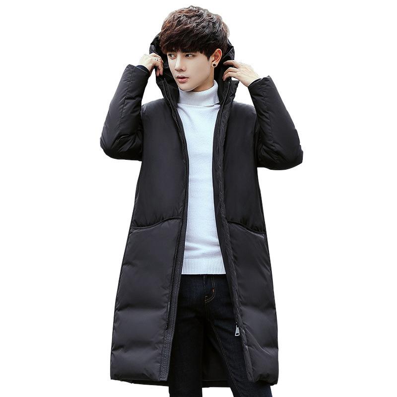 Men's Down Jacket 2025 Men's White Duck Down Hooded Mid-length Thickened Casual Warm Jacket Youth Trendy Winter Clothes