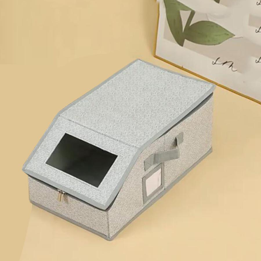 

Foldable Zipper Baseball Cap Storage Box Non-woven Dustproof Storage Box Hat Storage Box Wardrobe Storage Boxes Storage сірий