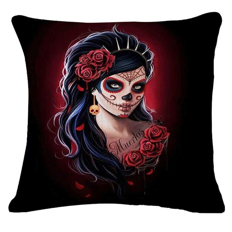 Gold Skull Fashion Pattern Home Decor Pillowcase Cushion Cover