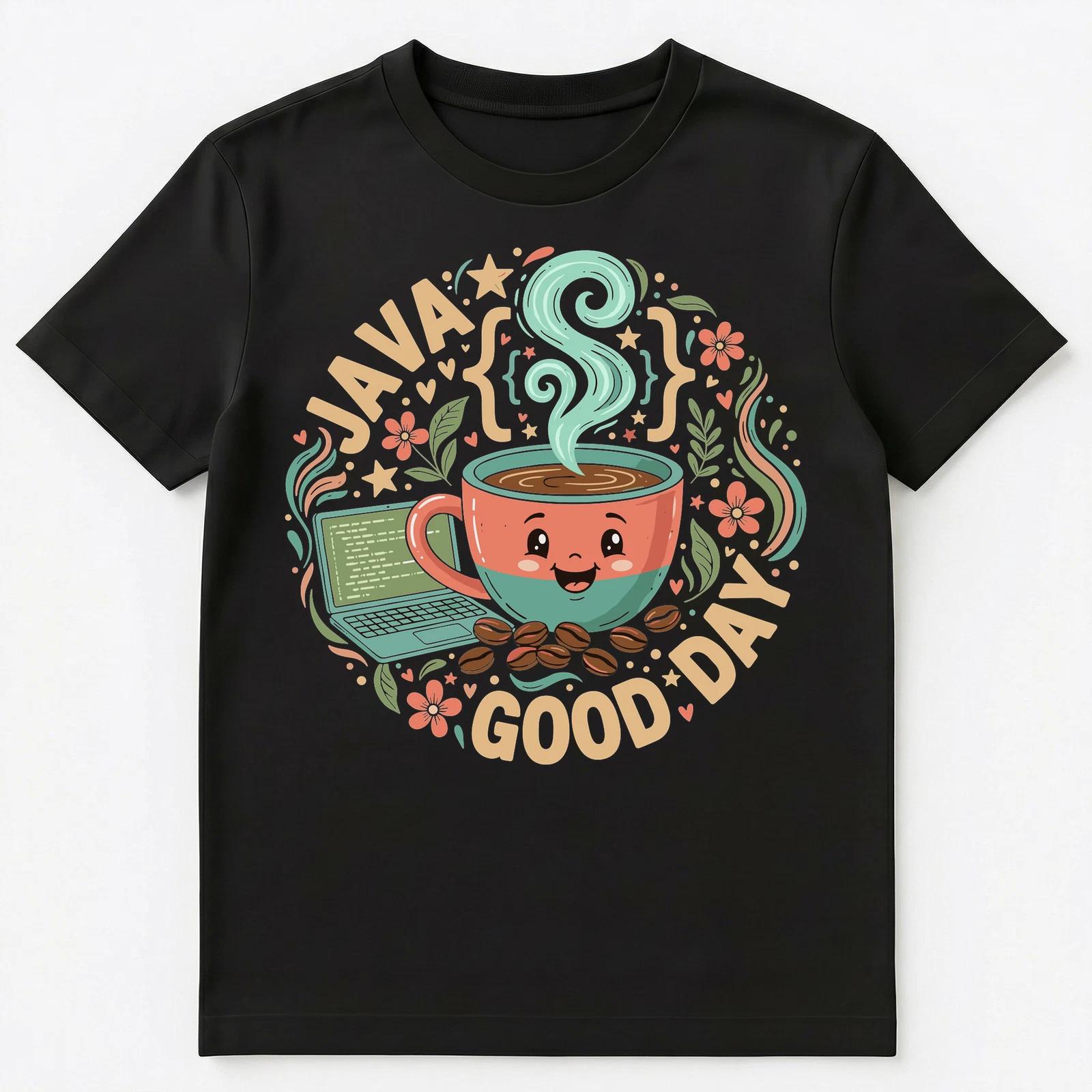 Funny Java Coding Fun Day Coffee Design Unisex T-Shirt S