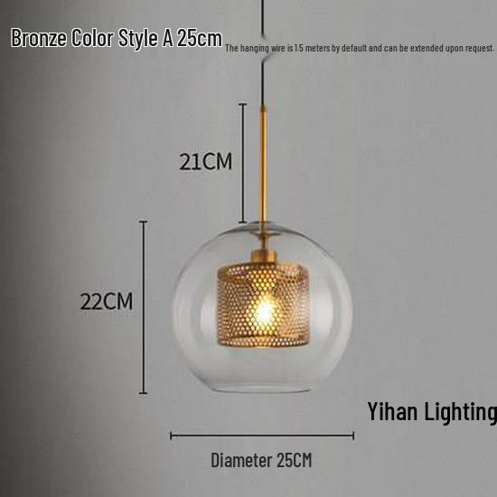 Nordic Modern Pendant Light – Minimalist Glass Fixture for Coffee Shops, Bedside, Bar Counters