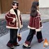 2025 Red Velvet Winter Coat for Big Kids - Thickened All-in-One Fashion