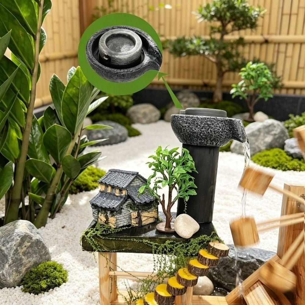 Resin Fish Tank Mini Water Mill Circulating Waterfall Waterfall Fountain Decor  Garden Decor