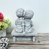 Girl And Boy Garden Statue Kids First Kiss Decorative Sculpture Outdoor Resin Waterproof Ornament for Yard Patio Flower Bed