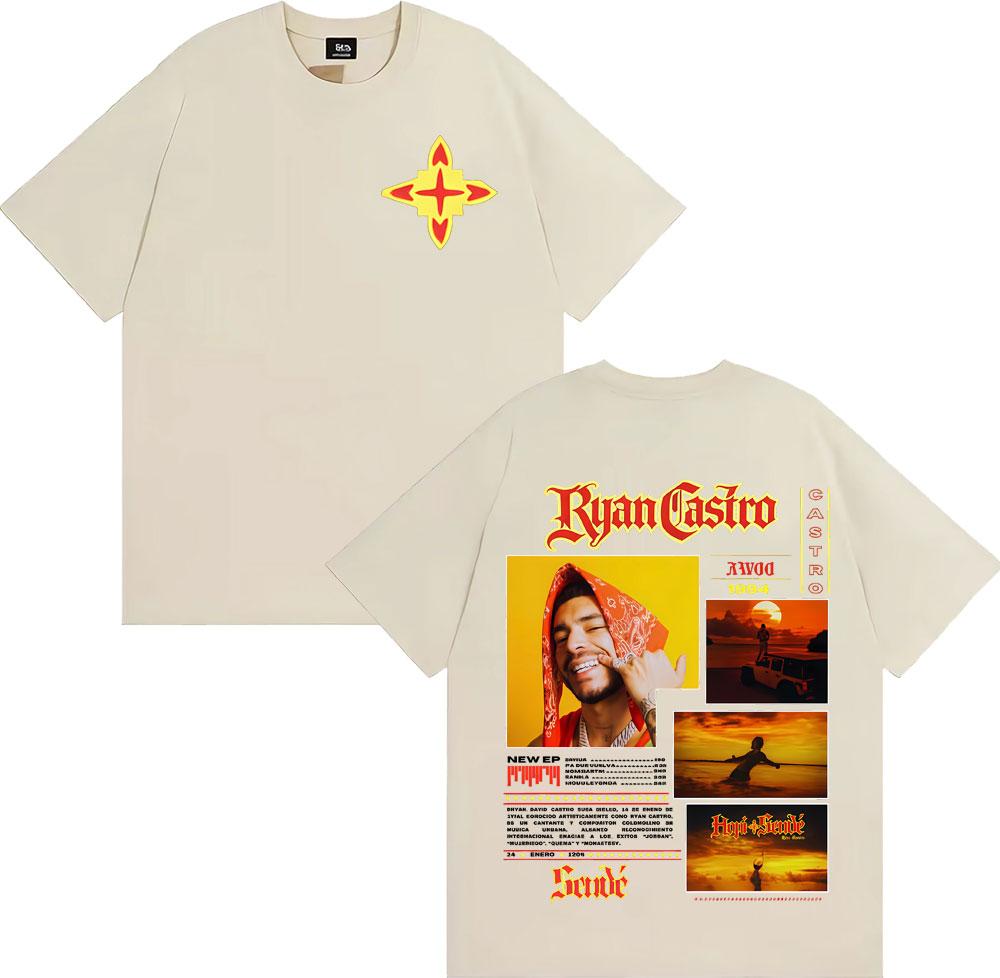 Rapper Ryan Castro Sende Album Tour 2026 Graphic New Hot Sale Tshirt Unisex Women Fashion Oversized Tshirts Short Sleeve T Shirts