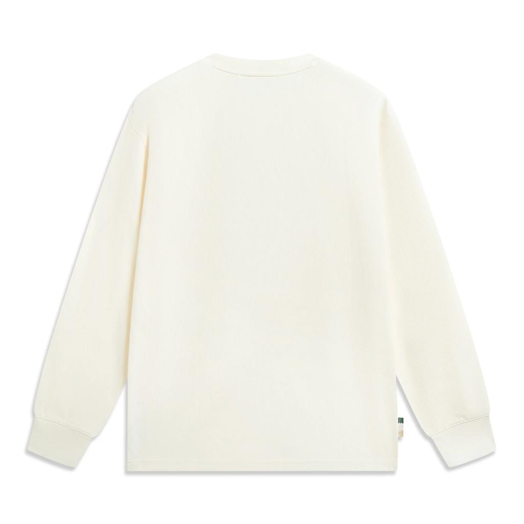 Li-Ning Soft Simple Solid Color Round Neck Casual Long Sleeve T-Shirt Unisex Tops AHSW023-1