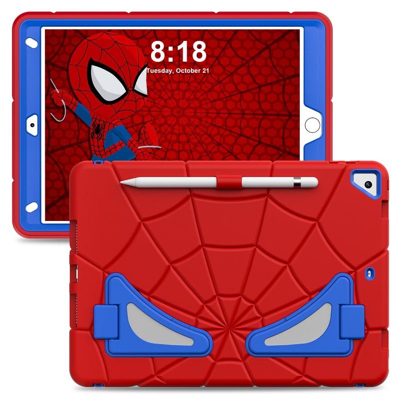 Spider-Man Cartoon Stand Case IPad 10.2 Inch 5th 6th 7th Gen Shockproof Silicone Cover With Sleep Wake Function
