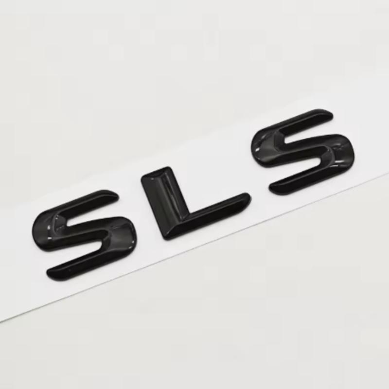 For Mercedes Benz 3D ABS Car Letters Logo SLS Badge Rear Trunk Emblem Decals For Mercedes Benz SLS C197 R197 Tail Marking Accessories