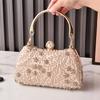 Women's Top Handle Handbags,Pearls Evening Clutches Purse with Chain Shoulder Bag for Party Prom Wedding Cocktail Club