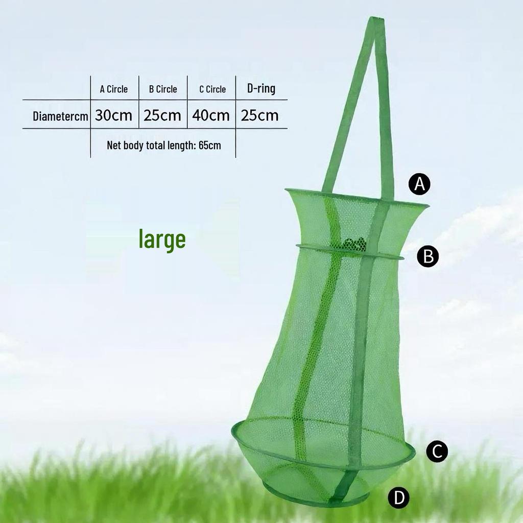Compact Folding Fish Basket: Dense Mesh, Anti-Jump, Quick-Drying Live Fish Bag for Fishing
