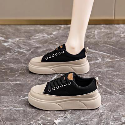 2025 New Sports Shoes Women's Spring Versatile Women's Shoes Lightweight Casual Non-slip Thick-soled Canvas Board Shoes Women