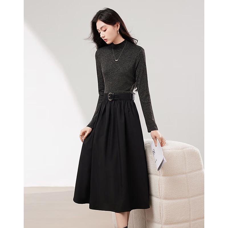 Elegant Pleated A-Line Winter Dress