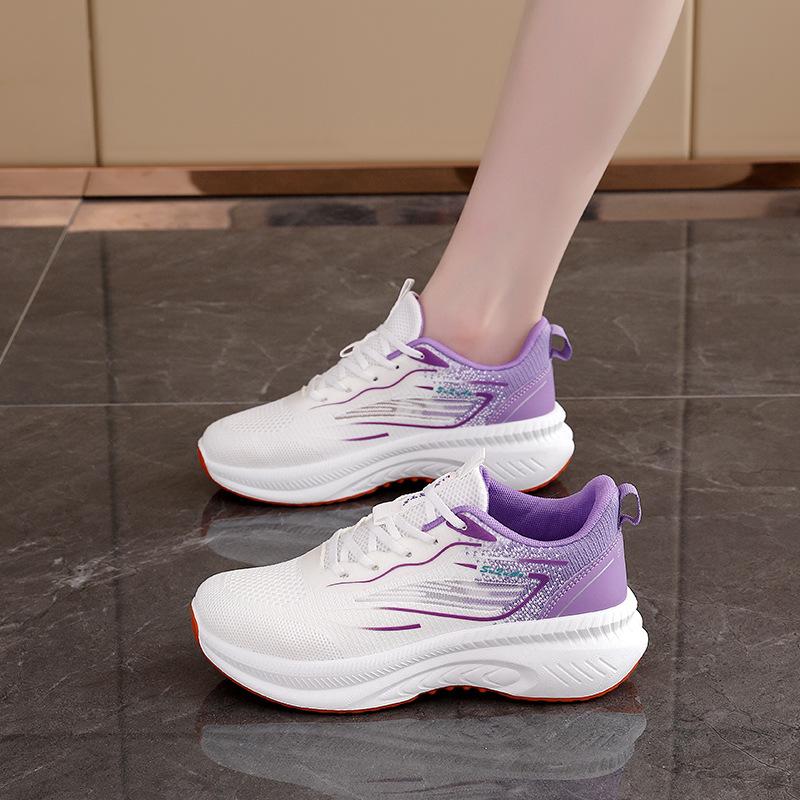 2025 spring new Korean version breathable fly-woven women's shoes ins tide student running sports shoes women's casual shoes K2515